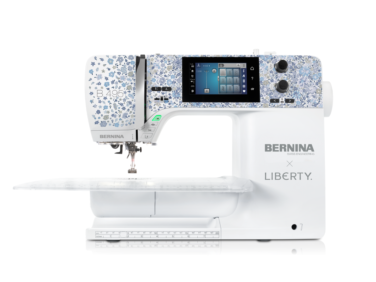 Bernina 495 Liberty Edition – vue de face avec écran tactile | Bernina Addict