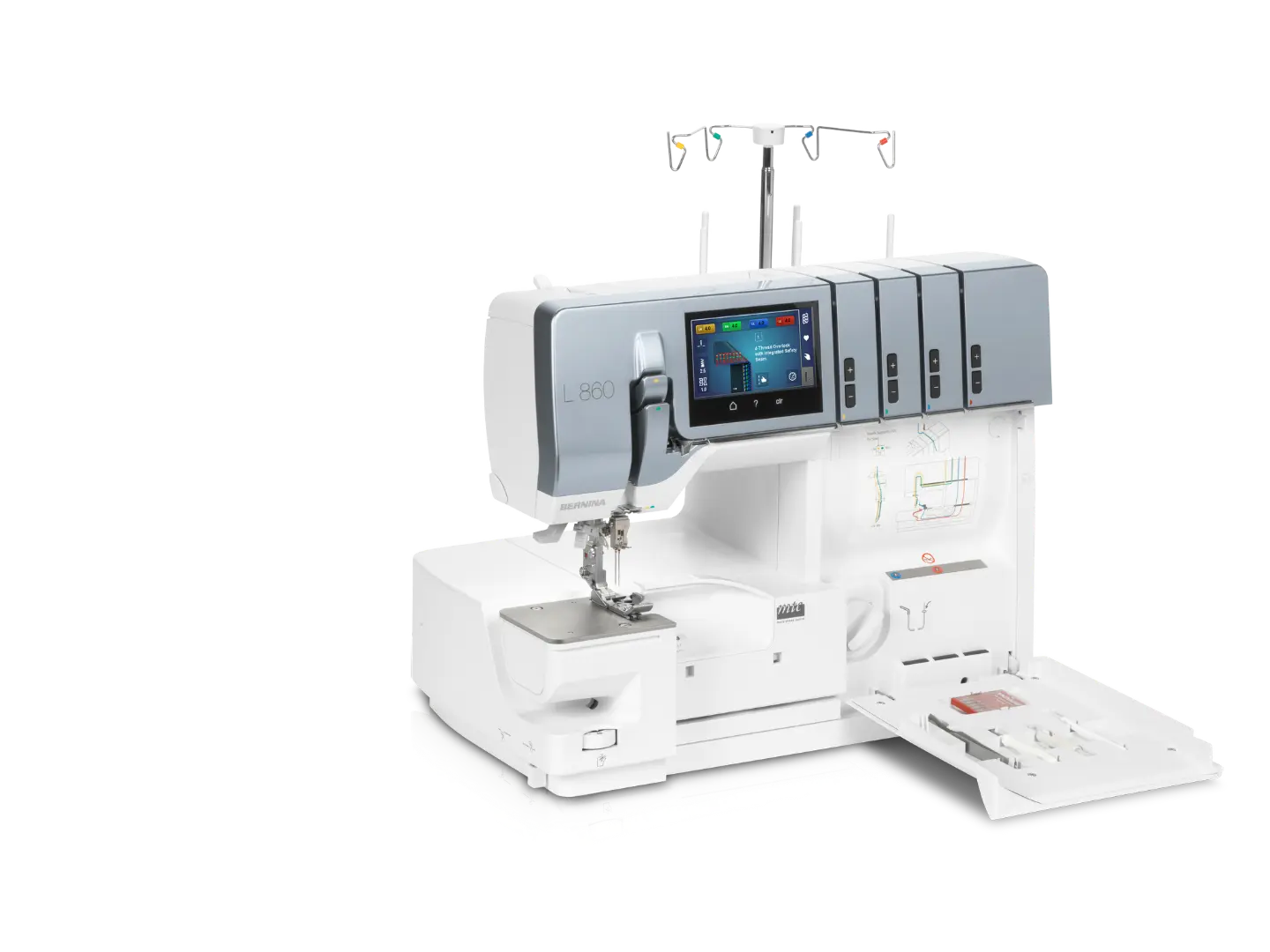 Bernina L 860 – Surjeteuse & Recouvreuse – vue standard – bras libre | Bernina Addict