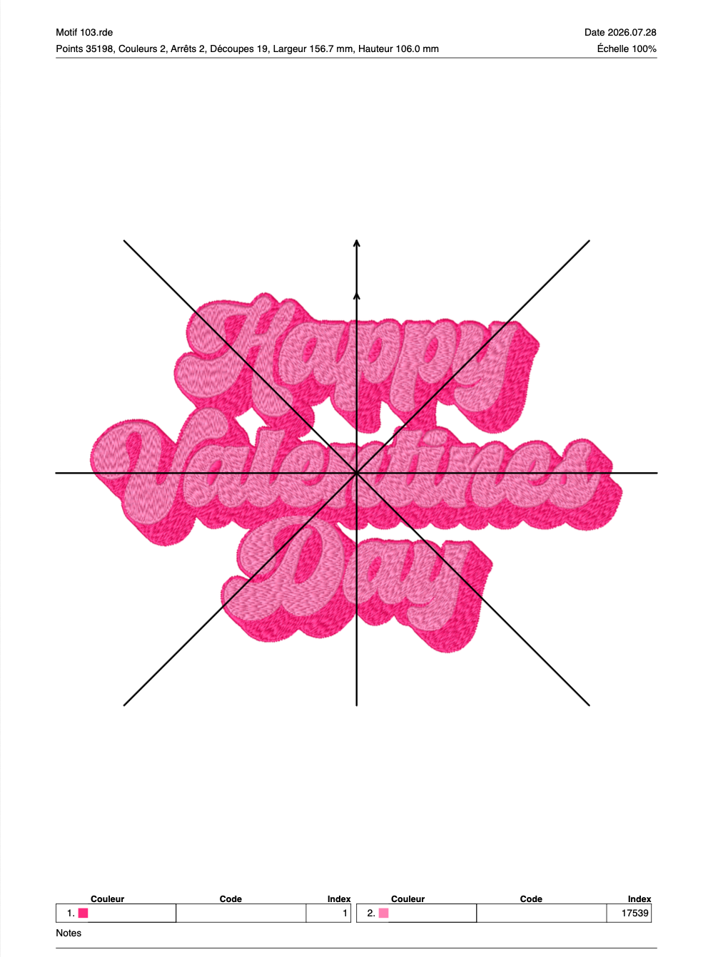 Saint Valentin 27 — Fichier broderie à télécharger | Compatible BERNINA