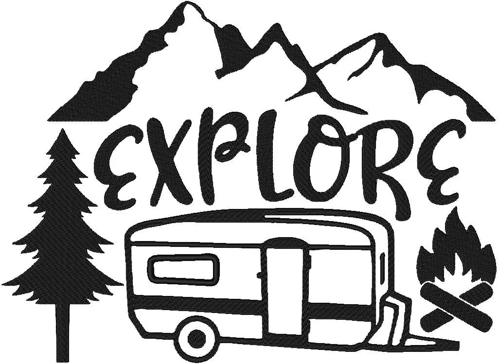Camping — Fichier broderie à télécharger | Compatible BERNINA BERNINA ADDICT