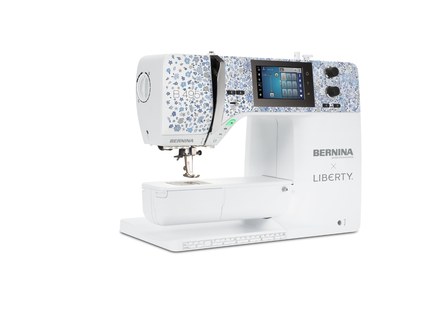 Bernina 495 Liberty Edition – vue de face avec écran tactile | Bernina Addict