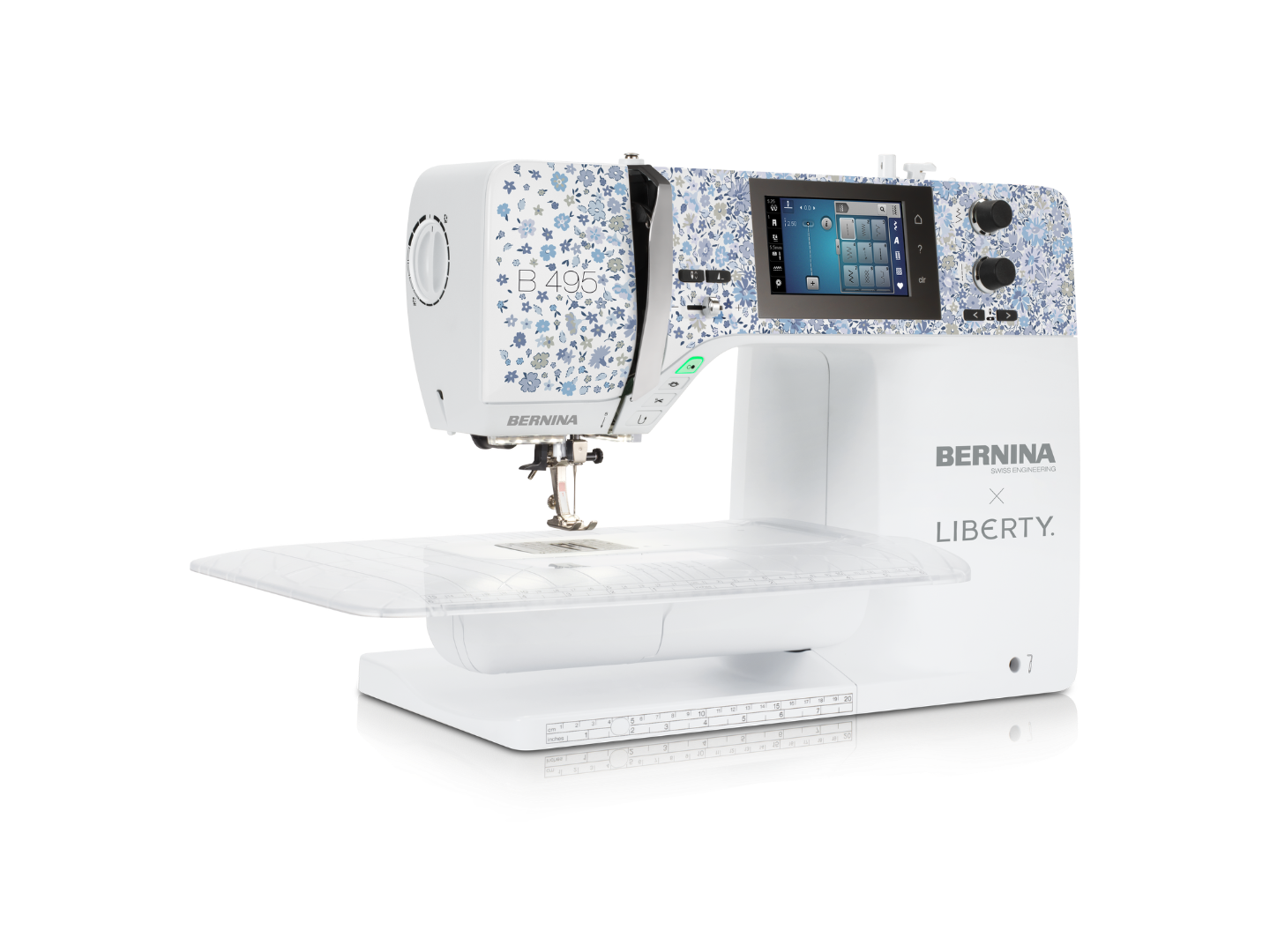 Bernina 495 Liberty Edition – vue de face avec écran tactile | Bernina Addict