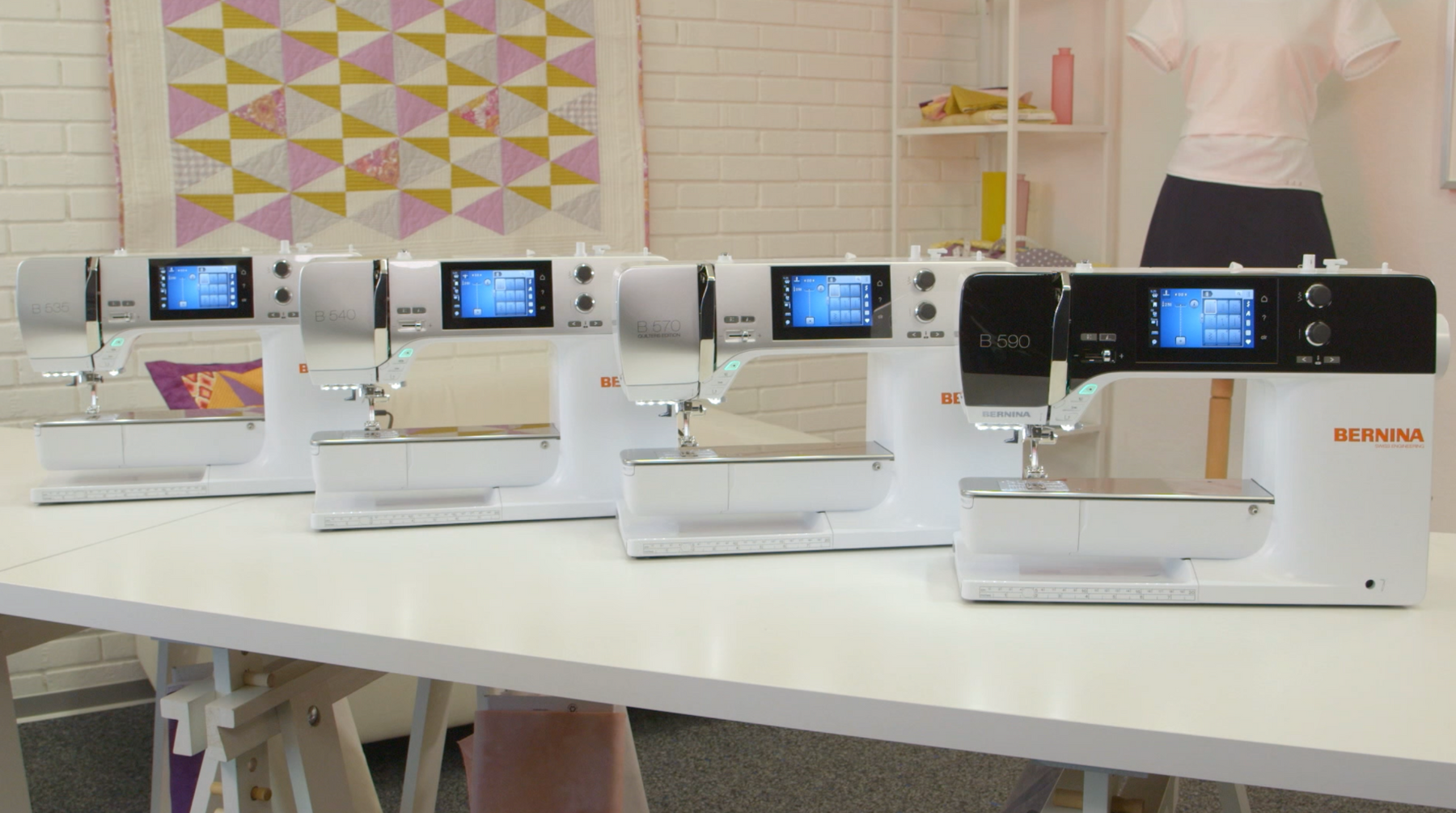 BERNINA Série 5 — vue d'ensemble B 570 QE, B 590 et B 500
