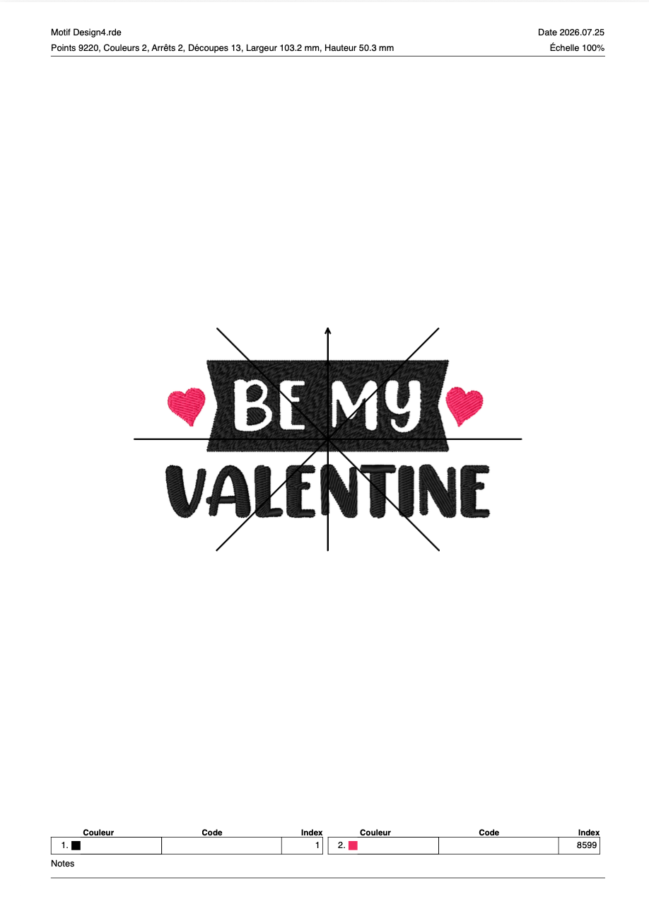 Saint Valentin 4 — Fichier broderie à télécharger | Compatible BERNINA