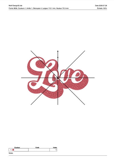 Saint Valentin 36 — Fichier broderie à télécharger | Compatible BERNINA