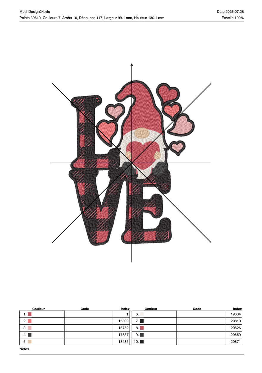 Saint Valentin 39 — Fichier broderie à télécharger | Compatible BERNINA