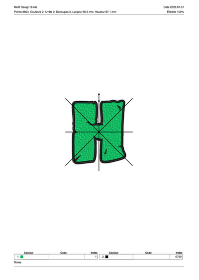Tortue Ninja H — Fichier broderie à télécharger | Compatible BERNINA BERNINA ADDICT