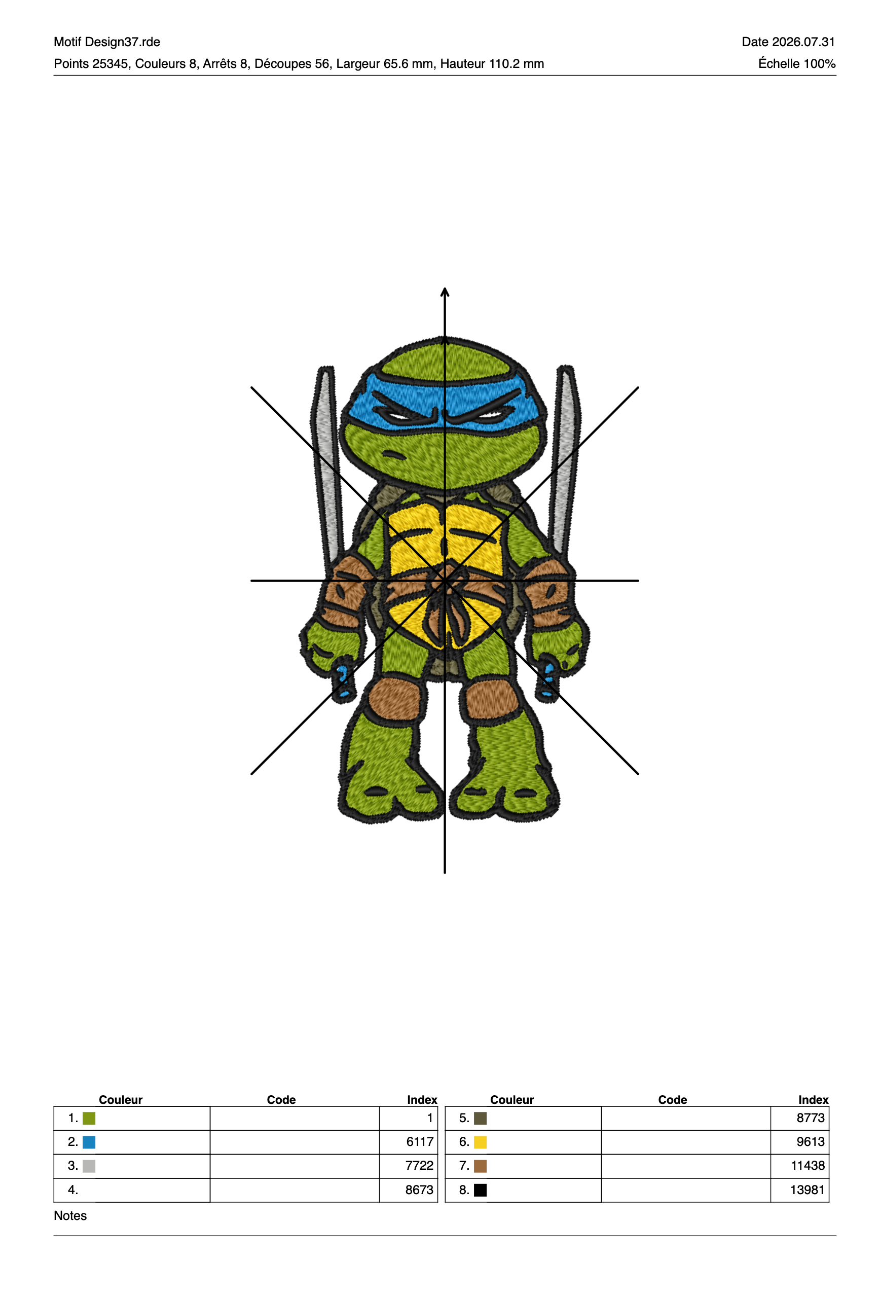 Tortue Ninja 10 — Fichier broderie à télécharger | Compatible BERNINA BERNINA ADDICT