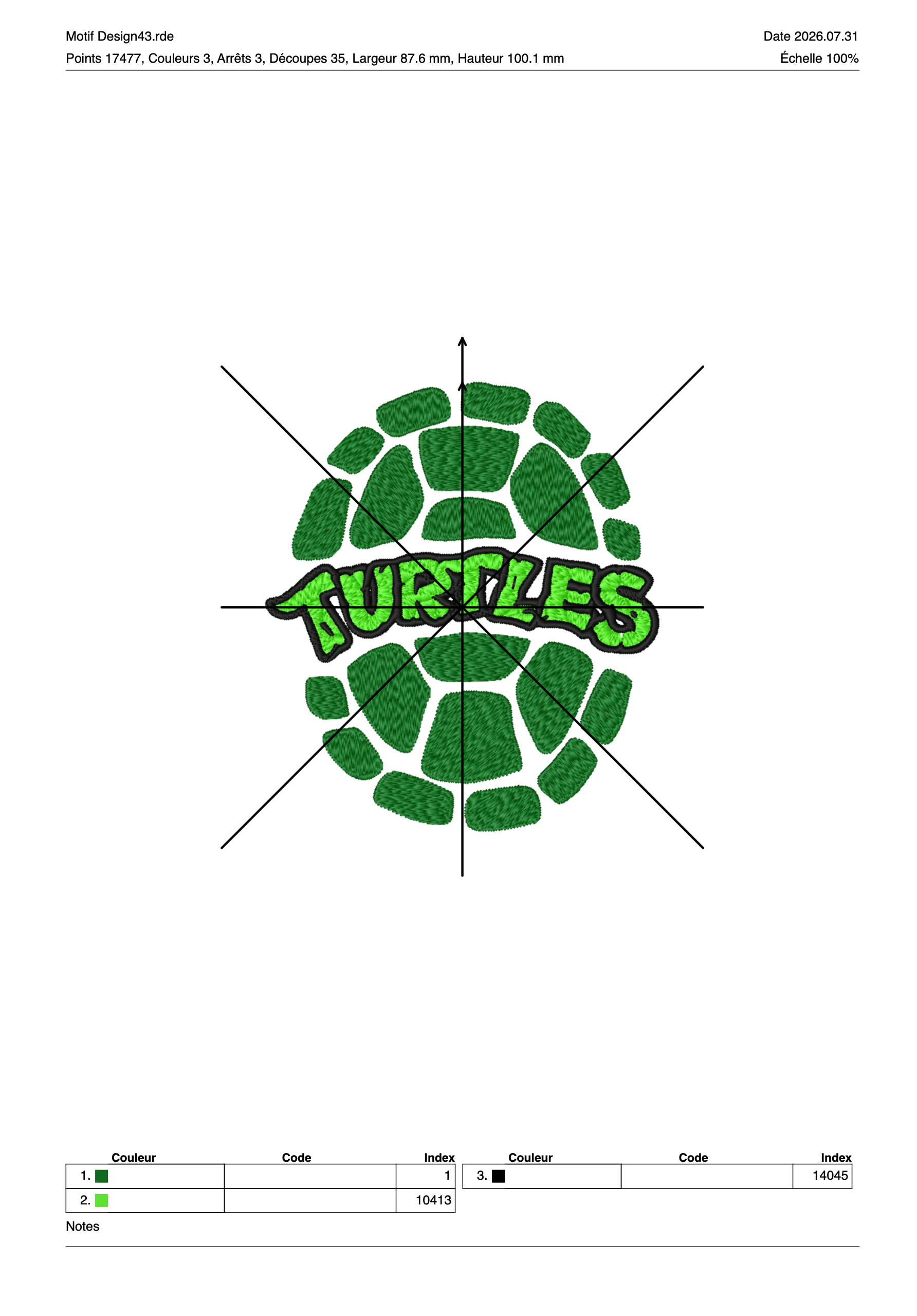 Tortue Ninja 15 — Fichier broderie à télécharger | Compatible BERNINA BERNINA ADDICT