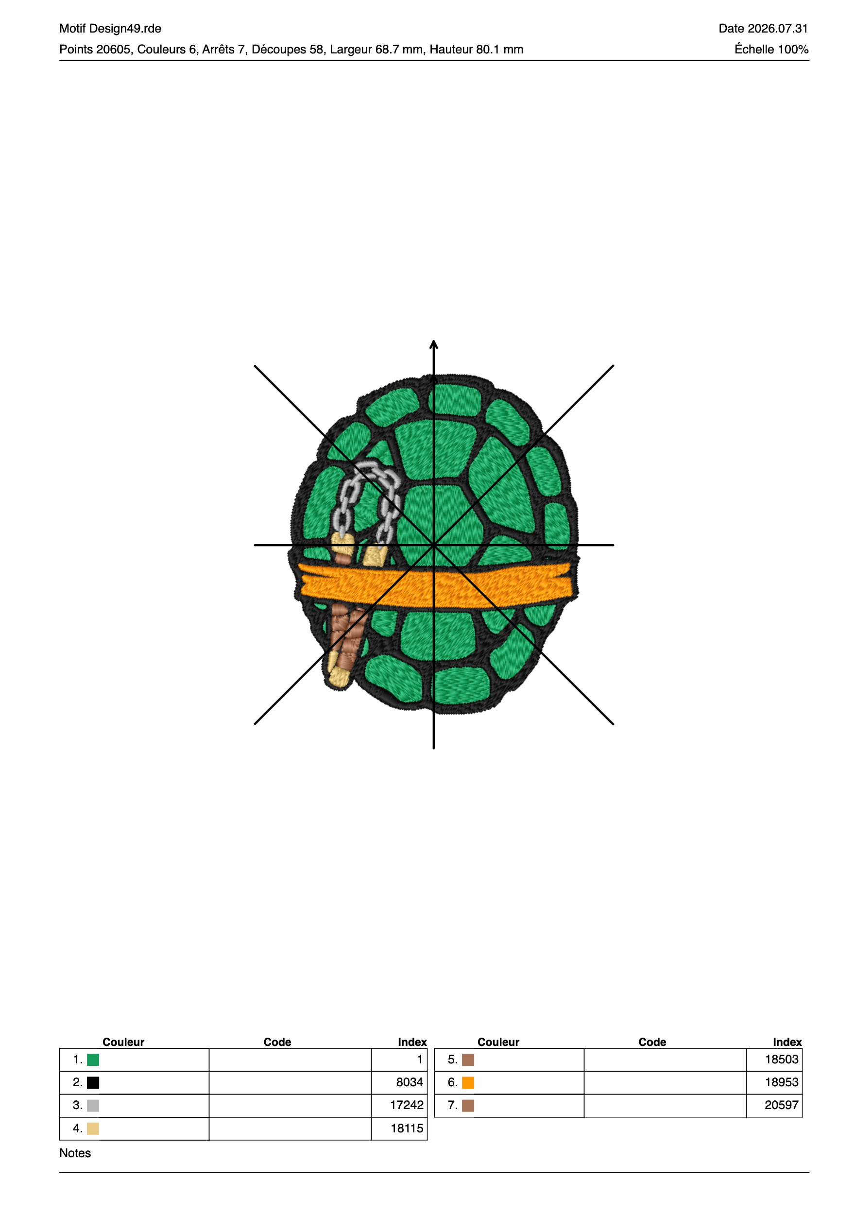 Tortue Ninja 21 — Fichier broderie à télécharger | Compatible BERNINA BERNINA ADDICT