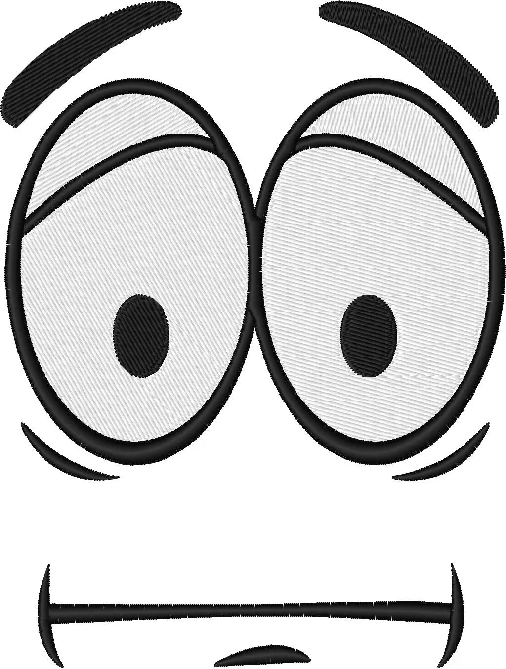 Visage blasé — Fichier broderie à télécharger | Compatible BERNINA BERNINA ADDICT