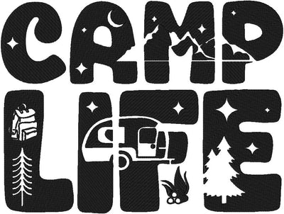 Camping — Fichier broderie à télécharger | Compatible BERNINA BERNINA ADDICT