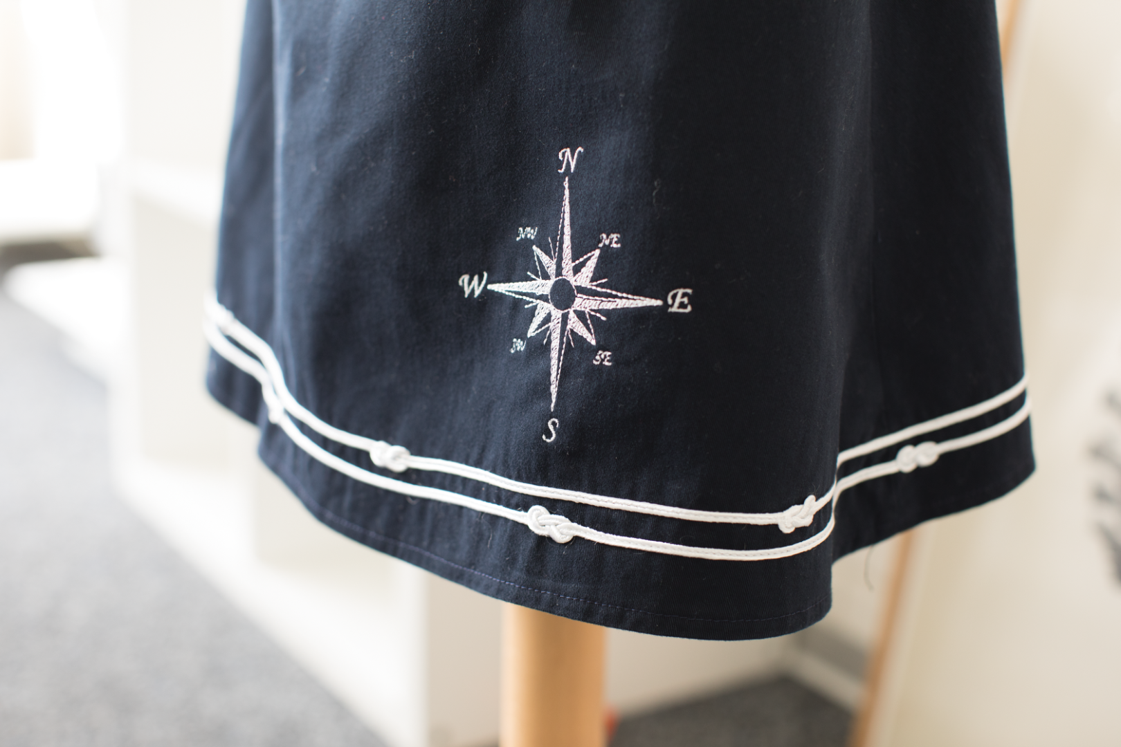 Broderie motif marin réalisée avec la BERNINA 540 – personnalisation tissu